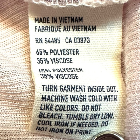 American Eagle Women's XL Blouse 3/4 Sleeve LtPink w/ Iridescent Snowflakes Top - Picture 5 of 5